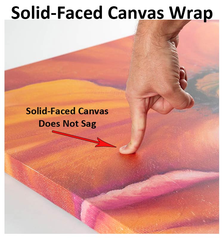 Example of Solid Faced Canvas Wrap That Will Not Sag